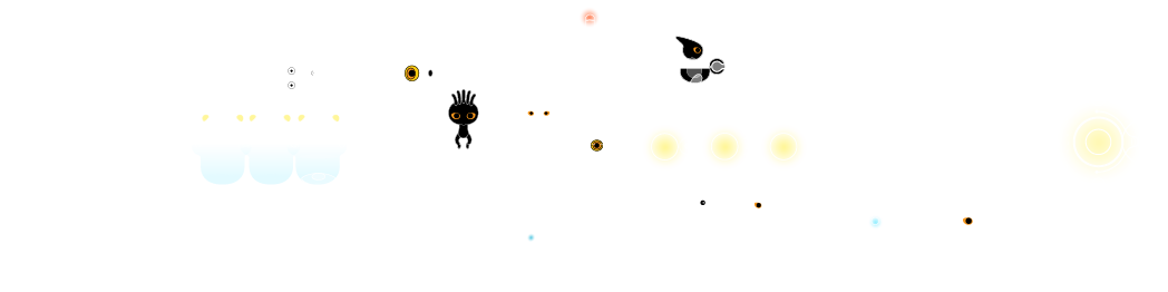 Original evo.space fleet of cosmic creatures, lights, and spacecraft